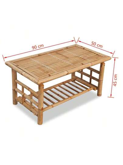 VidaXL Bamboo Coffee Tafel 90x50x45 Cm view 2