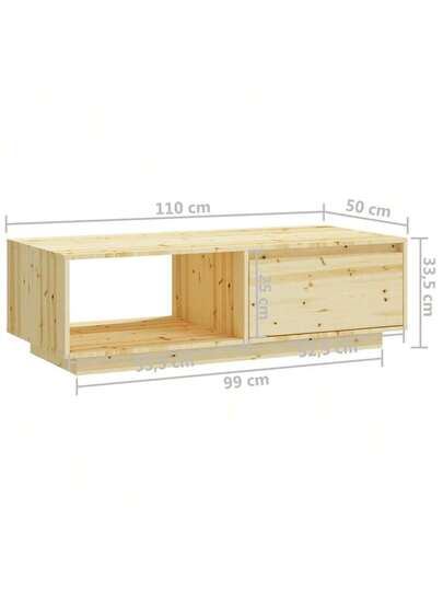 VidaXL Coffee Tafel 110x50x33.5 Cm Solid Pine Wood view 2
