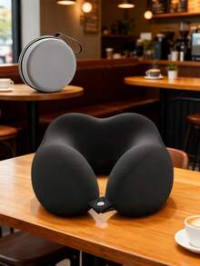 【2025热卖新款】U型记忆棉颈枕带收纳盒 便携式旅行午睡枕 慢回弹颈枕 办公室午休神器 飞机旅行颈椎枕 可拆卸机洗 带收纳袋 颈椎支撑旅行必备品 出游配件 度假暑假开学