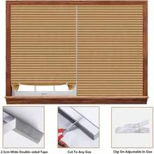 Persianas opacas sin cordones, sin taladros, cortadas a tamao, autoadhesivas, temporales, persianas de papel plisadas, para ventanas, puertas, para el hogar, guardera, recmara, cocina, bao - Marrón - 1 Paquete + 89An x 180Al cm - Ver 7