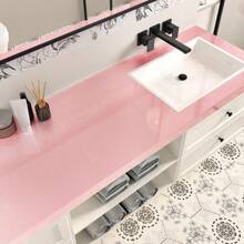 1 rotolo di carta da parati autoadesiva rosa chiaro lucido, colore solido semplice, impermeabile e facile da pulire, in PVC spesso, adatta per camere da letto, soggiorni, pareti di sfondo, armadi, cucine, piani di lavoro, mobili, rinnovo fai-da-te, decorazione domestica, 40cm x 5m/10m