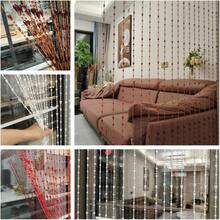 - Cortina de abalorio de acrlico para puertas colgantes, con borlas y separador de habitacin, decoracin de visualizacin para puerta, ventana, sala de estar, boda 042 caf, 39x 78 - 99,1An x 199,9Al cm (1 Paneles) + 042Azul Oscuro - Ver 6