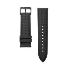 Men's Raglan Band Black Silicone Strap Black Buckle Watch Band Black 24mm