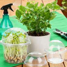 24/48 sztuk doniczek szkółkarskich z pokrywkami zapobiegającymi wilgoci, przezroczyste doniczki szkółkarskie, doniczki do sadzenia nasion, małe pojemniki do sadzenia, przechowywanie na zewnątrz