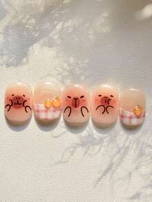 1 Stück süße Capybara Gesicht Cartoon japanischer Stil Nail Art Sticker Kawaii 5D Tier Ausdruck Maniküre Abziehbilder für Frauen witziger Charakter Nagel Sticker für lange und kurze Nägel selbstklebende Nagel Dekorationen