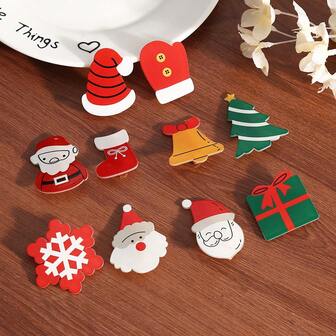 2pcs Christmas Cartoon Santa Claus & Reindeer Duck Clip Hair Accessories For Women, Claw Clips