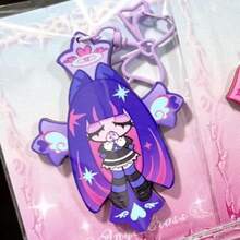 Panty & Stocking With Garterbelt Anime KeyChain Men Key Chain For Women Fashion Kawaii Figure Acrylic Keyring Pendant Gifts - Multicolor - View 2