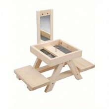 1/2pcs Adorable Squirrel Feeder Picnic Table Shaped With Mirror, Corn Cob Holder And Snack Mesh Tray, For Fruit, Nuts, Peanut Butter Treats, Eay To Install - Bàn sóc - Xem 2