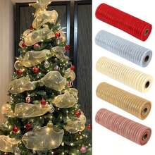 Decoración de cinta navideña de 9M, adornos colgantes para árbol de Navidad para decoración del hogar, accesorios para de Navidad, Año Nuevo 2026 - 02 - Ver 1