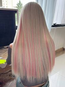 5 件/套粉色夹式接发，女性化合成接发，无需去沙龙即可搭配各种发型，适合日常使用和派对 - 藕粉色 - 查看 6