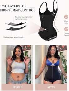Colombiana Girdle Full Body Shaper Lift Up Butt Lifter Bodysuits Tummy Control Panties Waist Trainer Thigh Slimmer - màu đen - Xem 3