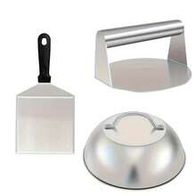 2/3/4/5/6pcs Stainless Steel Barbecue Grill Accessories Set, Includes Burger Press, Cheese Melting Dome, Basting Brush, Burger Smasher, Grill Scraper, Suitable For Blackstone And Camping Chef Flat Top Grill, Flat Top Griddle Accessories, Grilling Accessories For Various Holidays And Outdoor Cooking - Multicolor - View 16
