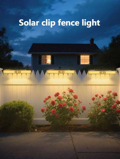 Lampa ogrodzeniowa Solar Clip z pilotem do przełączania między 3 trybami oświetlenia i wieloma metodami montażu: odpowiednia do oświetlania ścian, dziedzińców, tarasów, werand, ogrodów, ścieżek i bram garażowych. Dostępna wszędzie, idealny wybór oświetlenia.