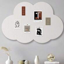 1片云朵造型留言板自粘墙贴，无需钻孔，可爱背景，适用于照片墙装饰、房间装饰留言板，也适用于墙面装饰、办公室留言、桌面隔断、生日家居装饰、返校房间装饰、文具、节日派对装饰、圣诞节和新年装饰、新年礼物，创意新年礼物，送给朋友、同学、长辈、老师