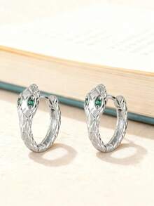 1 Paio Di Orecchini A molletta Uomo Alla Moda Completamente Tempestati Di Strass, Accessorio Gioiello Per Vacanze E Raduni