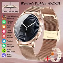 1pc Ladies Fashionable Luxury Smartwatch, 1.32inch HD AMOLED Screen Touch, 3D Curved Glass, 7.3mm Ultra Thin Alloy Body, Hidden Button Design, With HD Wireless Call, Receive Messages, Voice Assistant, DIY Watch Face, Music/Photograph Control, Multi Functional Smartwatch, Sleep Monitoring, Female Cycle Reminder, Fitness Tracker, Motion Track, Multi-Sport Modes Smart Watch Women, Compatible With Android IOS - Multicolor - View 14