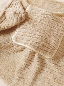 1pc Multifunctional Soft & Warm Baby Swaddle Blanket, 80*80cm Heart Pattern Baby Blanket, Stroller Cover, Suitable For Home And Outdoor Use - Khaki - View 4