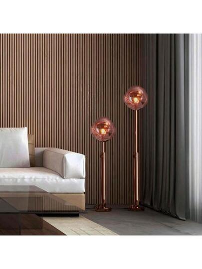 Alpinaluz "MAGAMA" er Vloer Lamp Adjustable Height, Metallic Magma Effect Acrylic Ball, E27, Rose Copper Finish view 5