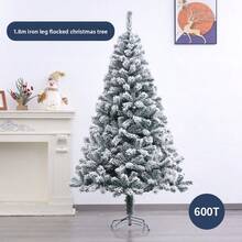 1 pieza Árbol de Navidad nevado blanco, hecho de tela de peluche artificial con efecto de copos de nieve natural, estructura de ensamblaje rápido con soporte de metal plegable resistente, hojas de PVC de alta calidad, fácil de ensamblar, adecuado para decoración navideña en el hogar, oficina y comercio