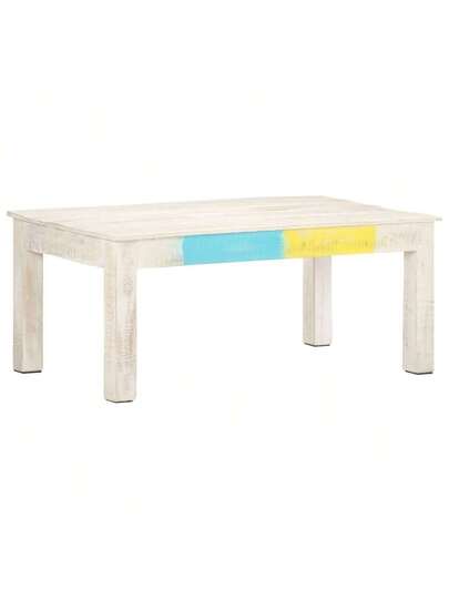VidaXL Coffee Tafel 110x60x45 Cm Solid Mango Wood Wit view 8