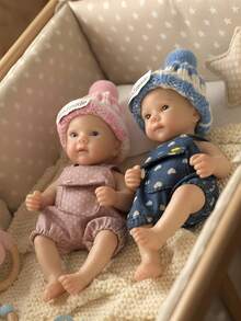 Bambola neonato in silicone platino di dimensioni reali, bambola reborn in miniatura da 6 pollici, bambola in miniatura in silicone per bambini maschi e femmine, anatomicamente accurata, bambola realistica come regalo per bambini - Multicolore - Visualizzare 5