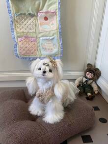 Autumn/Winter Lamb Wool Vest, Warm Clothing For Sphynx & Devon Rex Cats, Cute Winter Outfit For Small/Medium Pets, Fashionable Cold-Proof Vest - Apricot - View 11