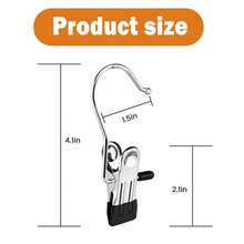 16 Counts Boot Hangers For Closet, Premium Anti-Rust Metal Hanging Hook Clips, Multi Function Clips For Home And Travel, Clothespins Clip Hangers For Pants Hats Socks Gloves Towels Organiser 16Pcs - 黑色 - 查看 2