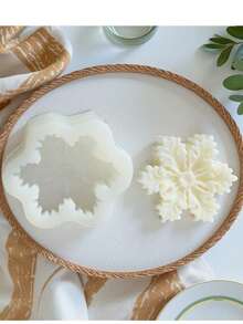 1 pieza Molde de silicona en forma de copo de nieve para hacer velas aromáticas en forma de copo de nieve, decoración del hogar - Blanco - Ver 6