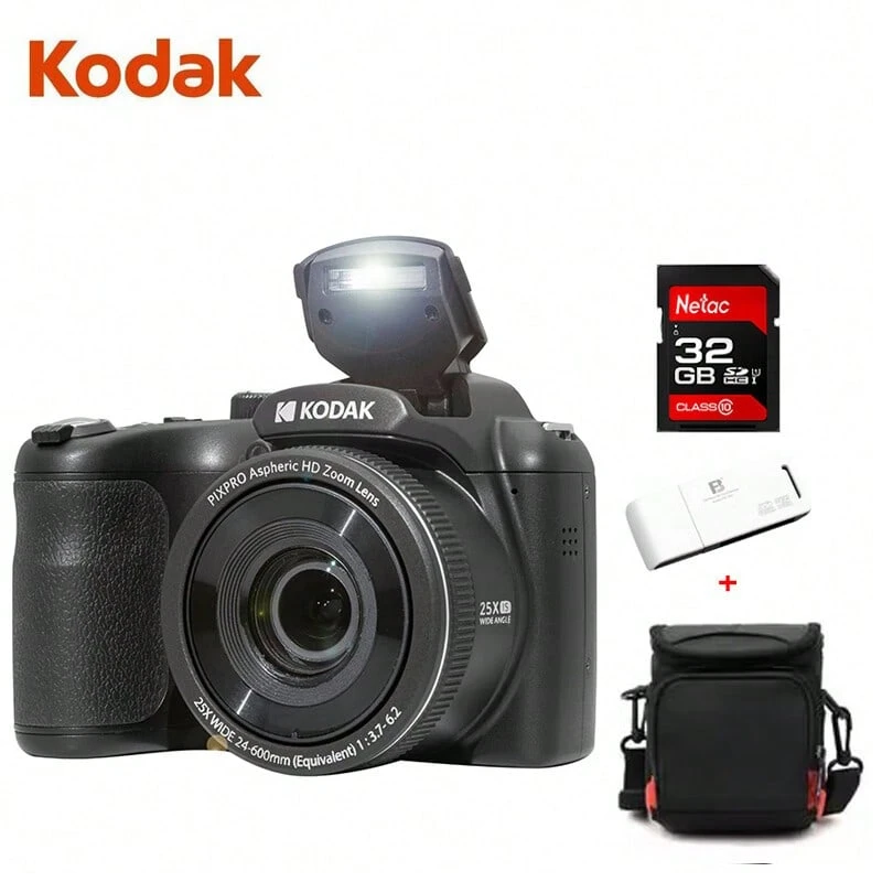 Kodak AZ255 Telephoto Anti-Shake Camera: Clear Telephoto Photography, 25x Zoom With Optical Image Stabilization, 16.35 Million Pixels, 24mm Wide-Angle Lens, HD Video, And Easy-To-Use Operation.
