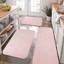 1/2/3pcs Set Of Farmhouse Kitchen Mats, Pink Patterned Elegant Design, Holiday Gift, Festive Party Decorations, Kitchen Rugs, Hallway Runner, Flannel Material Soft And Comfortable, Suitable For Sink, Bedroom, Living Room, Dining Room, Bathroom, Bedroom Rugs - 彩色 - 查看 9