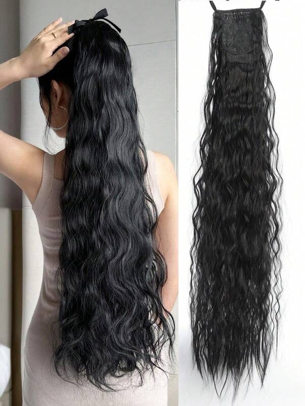 Clip In Hair Extensions 4PCS Brown Highlighteded Caramel Blonde Thick Highlighted Hair Piece Long Wavy Clip In Extensions Full Head Synthetic Hair Extension For Women