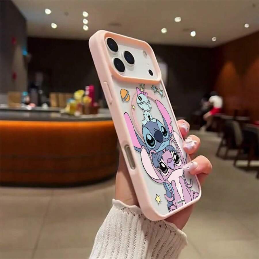 Miniso Cute Disney Stitch Phone Case , Anti-Drop Protective Magnetic Cover, Multiple Colors Available, Transparent Design For Iphone 17 Pro Max/17 Pro/17 Air/17/16/15/14/13/12/11/X/XS Pro/Pro Max Series,Perfect For Daily Use & Gifts.Iphone 17 Pro Max Case,Iphone 17 Pro Case,Iphone 17 Case,Stocking Stuffers,The Girlfriend,The Chosen,Early Fall Fashion. - Hồng - Xem 1