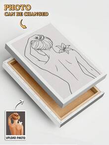 Retrato de pareja en lienzo con arte de línea personalizado, regalo de aniversario personalizado para parejas, novio, novia, arte dibujado a mano personalizado a partir de una foto