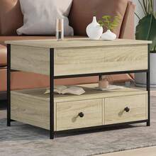 vidaXL Couchtisch Sonoma-Eiche 70x50x50 cm aus Holzwerkstoff und Metall