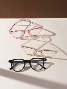 3 PCS Women's Casual Square Frame Light Glasses,Simple Design Lightweight Clear Glasses For Daily Clothing Decor And Everyday Use