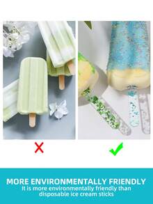 7/15pcs Reusable Colorful Acrylic Popsicle Sticks, Cake Sicle Sticks, Ice Cream Sticks, Craft Sticks, Chocolate Lollipop Holder - Reusable DIY Popsicle Stick With Fun Designs - Multicolor - View 6