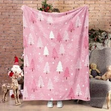 Christmas Tree Design Throw Blanket Soft Pink White Winter Tree Snowflake Pattern, Cozy All-Season Bedspread For Couch, Sofa, Bed Pastel Pink Holiday Decor Gift For Home, Housewarming, Or Christmas Lightweight Warm, Durable Easy-Care Design With Retro Style And Festive Pink Pine Trees And Snowflakes In Soft Pink, Beige, And White Hues, Christmas Blankets, Christmas Decor Christmas Blanket Gift/Thanksgiving/New Year Gifts  Four Seasons Universal Multifunctional Blanket/Perfect Gift,  Blanket With Modern Aesthetic Design And 2D Printing Technology Is An Ideal Companion For Sofa Napping, Traveling Camping, Home Decoration And Office Embellishment. A Thoughtful Gift For Thanksgiving, Christmas, Valentine's Day, Father's Day, Mother's Day And Other Festivals Special Moments Such As Birthdays, Weddings, Anniversaries And More.  Exclusive Gifts For Family Members, Partners, Parents, Grandparents Or Dear Friends. - 彩色 - 查看 12