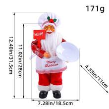 1 peça de estátua alta rústica de Papai Noel - figura de pé marrom comovente | Detalhes pintados à mão, presente de Natal premium para familiares e colecionadores - Multicolorido - Ver 5