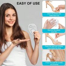 Ball Of Foot Cushions, Metatarsal Pads Women, High Heels Non - Slip Comfort Pads, Shoe Support Metatarsalgia Mortons Neuroma 2 Pairs, - 水晶 - 查看 5