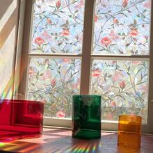 40 pegatinas de privacidad para ventana, diseo de rosa arcoris, flores, pegatinas para ventana, decoracin 3D, vinilo, vidrieras, boho rosa, peonas, flores, pegatinas estticas, no adhesivas - Peonía - Ver 3