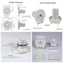 Skyline SL20 - Embrague de montaje de gancho para persiana enrollable compatible con tubo de 1 - 1/2 pulgadas para sombras de ms de 16 libras - blanco - Ver 1