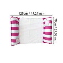 Colchones de aire de hamaca de agua para EN LA Piscina, flotante plegable inflable, estera inflable flotante de agua a rayas de Pvc PTUB - Rosa roja - Ver 12