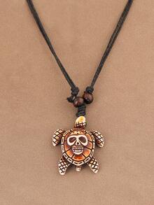 SUPBORA 1pc Fashionable Retro Turtle Pendant Adjustable Necklace, Vintage Sea Turtle Pendant Necklaces Suitable For Women Men Daily Wear Jewelry Gift - Brown - View 8
