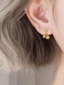 Stainless Steel Waterproof & Fade-Resistant Cute & Delicate Small Cherry Pendant Earrings Necklace Suitable For Women's Daily Wear