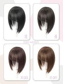 10 英寸合成女士假发片女士假发片 3D 法式刘海自然蓬松轻盈无缝遮盖白发稀疏发饰