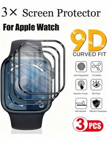 Yezodawee 3 片装适用于 Series 11/SE 3/Ultra 3/38/41/40/44 的柔性屏幕保护膜 - 柔软 TPU 膜，配有刮刀卡和清洁工具套装，用于无气泡健身/旅行保护 3H 防刮保护 + 防指纹涂层柔软 TPU 屏幕保护膜，适用于 42 毫米，无气泡，高清透明，触摸感应 - 3pcs - 查看 1