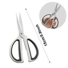 Tijeras Multiusos de Acero Inoxidable, de Alta Resistencia, Resistentes a la Abrasión, Afiladas para Cortar, Abrir Cajas, Cortar y Recortar y Más, todo en un par de tijeras, con Mangos Ergonómicos Antideslizantes - Estilo 1 - Ver 5