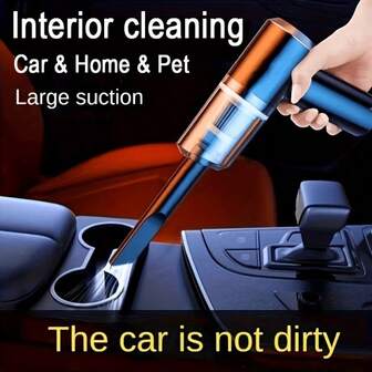 1 pieza Aspiradora inalámbrica recargable por USB, potente colector de polvo para coche y hogar, herramienta de limpieza manual mini para ranuras del suelo del hogar
