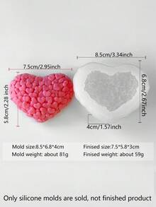 3D Silicone Mold Set - Woven & Floral Heart Shapes, Suitable For Homemade Candle, Wax Melts, Resin Crafts, Decoration For Festivals And Gatherings, Heat-Resistant, Easy To Clean - White - View 10