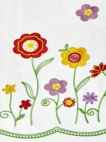 ​1 Panel Embroidered Curtain With Tassel Fringe, Floral Sheer Window Panel, Bohemian Chic Decor For Living Room Bedroom